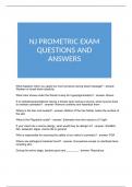 NJ PROMETRIC EXAM QUESTIONS AND ANSWERS