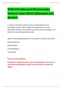 NURS 676 Advanced Pharmacology Midterm Exam (WCU) @Question And Answers