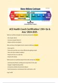 ACE Health Coach Certification/ 250+ Qs & Ans/ 2024-2025.