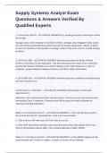 Supply Systems Analyst Exam Questions & Answers Verified By Qualified Experts