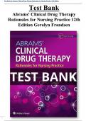 Abrams' Clinical Drug Therapy Rationales for Nursing Practice 12th Edition Test Bank Geralyn Frandsen All Chapters (1-56) |A+ ULTIMATE GUIDE 2023