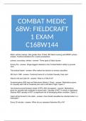 COMBAT MEDIC 68W: FIELDCRAFT 1 EXAM C168W144