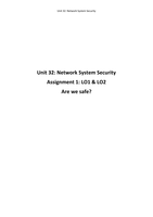 Unit 32: Network System Security LO1 & LO2 P1 P2 M1