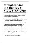 StraighterLine U.S History 1 Exam 1(SOLVED).