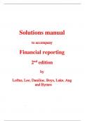 Solutions Manual for Financial Reporting 2nd Edition By Janice Loftus, Ken Leo, Sorin Daniliuc, Noel Boys, Belinda Luke, Hong Nee Ang, Karyn Byrnes (All Chapters, 100% Original Verified, A+ Grade)