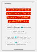 AEA Certification Exam Questions with Correct Answers (2024-2025) Update RATED A++