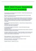  SWS 3022 Exam Questions with Correct Answers