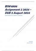 BSW4806 Assignment 2 2024 - DUE 5 August 2024