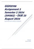 GGH3708 Assignment 2 Semester 2 2024 (591582) - DUE 23 August 2024