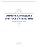 BSW4806 Assignment 2 2024 - DUE 5 August 2024