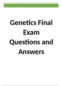 Genetics Final Exam Questions and Answers