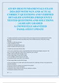 ATI RN HESI FUNDAMENTALS EXAM 2024-2025 WITH NGN AND ACTUAL  CORRECT QUESTIONS AND VERIFIED  DETAILED ANSWERS |FREQUENTLY  TESTED QUESTIONS AND SOLUTIONS  |ALREADY GRADED  A+|NEWEST|GUARANTEED  PASS|LATEST UPDATE