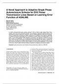 A Novel Approach to Adaptive Single Phase Autoreclosure Scheme for EHV Power Transmission Lines Based on Learning Error Function of ADALINE