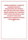 LCR4803 ASSIGNMENT 1 (COMPLETE ANSWERS) SEMESTER 2 2024QUESTIONS AND COMPLETE WELL EXPLAINED AND 100% CORRECT VERIFIED ANSWERS WITH RATIONALE  LATEST UPDATE 2024 GRADED A+[ALL YOU NEED TO PASS YOUR EXAMS][100% GUARANTEED SUCCESS AFTER DOWNLOAD]