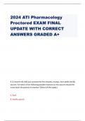 2024 ATI Pharmacology Proctored EXAM FINAL UPDATE WITH CORRECT ANSWERS GRADED A+