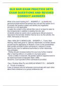 QLD BAR EXAM PRACTICE SETS  EXAM QUESTIONS AND REVISED  CORRECT ANSWERS