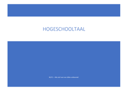 Hogeschooltaal B2/C1