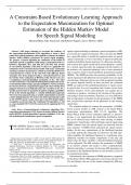 A Constraint-Based Evolutionary Learning Approach to the Expectation Maximization for Optimal Estimation of the Hidden Markov Model for Speech Signal Modeling