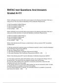 RHFAC test Questions And Answers Graded A+!!!!