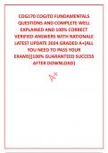 COG170 COGITO FUNDAMENTALS QUESTIONS AND COMPLETE WELL EXPLAINED AND 100% CORRECT VERIFIED ANSWERS WITH RATIONALE  LATEST UPDATE 2024 GRADED A+[ALL YOU NEED TO PASS YOUR EXAMS][100% GUARANTEED SUCCESS AFTER DOWNLOAD]