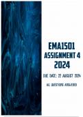 EMA1501 Assignment 4 2024 | Due 20 August 2024