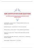 SSM CERTIFICATION EXAM QUESTIONS WITH GUARANTEED ACCURATE ANSWERS| VERIFIED