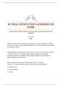 NC REAL ESTATE POST-LICENSING 303 EXAM WITH GUARANTEED ACCURATE ANSWERS