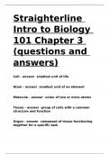 Straighterline Intro to Biology 101 Chapter 3 (questions and answers).