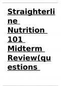 Straighterline Nutrition 101 Midterm Review(questions and answers)