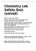 Chemistry Lab Safety Quiz (solved).