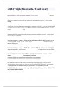 CSX Freight Conductor Final Exam Assessment Questions And Answers Graded A+