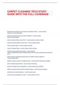 CARPET CLEANING TECH STUDY GUIDE WITH THE FULL COVERAGE