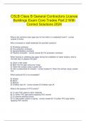   CSLB Class B General Contractors License Buildings Exam Core Trades Part 2 With Correct Solutions 2024