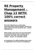 RE Property Management - Chap 13 WITH 100- correct answers