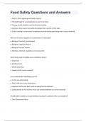 Food Safety Questions and Answers 100% correct 2024