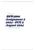 BSW4806 Assignment 2 2024 - DUE 5 August 2024