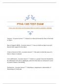 PTHA 1305 TEST EXAM WITH GUARANTEED ACCURATE ANSWERS| VERIFIED