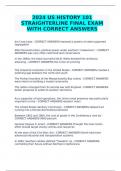 2024 US HISTORY 101 STRAIGHTERLINE FINAL EXAM WITH CORRECT ANSWERS