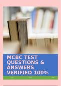 MCBC TEST QUESTIONS & ANSWERS VERIFIED 100% CORRECT!!