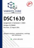 DSC1630 Assignment 2 (DETAILED ANSWERS) Semester 2 2024 - DISTINCTION GUARANTEED