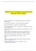  FANUC Robot Certification Questions And Answers 100% Verified.