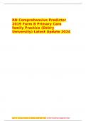 RN Comprehensive Predictor 2019 Form B Primary Care family Practice (DeVry University) Latest Update 2024