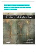 TEST BANK For An Introduction to Brain and Behavior, 7th Edition by Bryan Kolb, Ian Q. Whishaw, Verified Chapters 1 - 16, Complete Newest Version