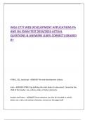 WGU C777 WEB DEVELOPMENT APPLICATIONS PA AND OA EXAM TEST 2024/2025 ACTUAL QUESTIONS & ANSWERS (100% CORRECT) GRADED A+