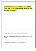 WISCONSIN AUTO SALES LICENSING EXAM TEST 2024/2025 ACTUAL QUESTIONS & ANSWERS (100% CORRECT) GRADED A+