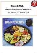 TEST BANK For Nutrition: Concepts and Controversies, 5th Edition by Sizer & Whitney, ISBN:9780176892869 All 15 Chapters Covered, Verified Latest Edition