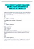 2024 ACCUPLACER COLLEGE-LEVEL MATH EXAM WITH CORRECT ANSWERS