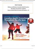 TEST BANK For Edelman and Kudzma's Canadian Health Promotion Throughout the Life Span, 1st Edition by Dames & Tyerman, All 25 Chapters Covered, Verified Latest Edition, ISBN: 9781771722254