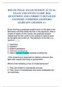 BIO 191 FINAL EXAM NEWEST ACTUAL EXAM AND STUDY GUIDE 2024 QUESTIONS AND CORRECT DETAILED ANSWERS (VERIFIED ANSWERS) |ALREADY GRADED A+