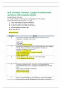 NUR 203 Week 7 Handout Dosage Calculations 2024 worksheet with complete solution